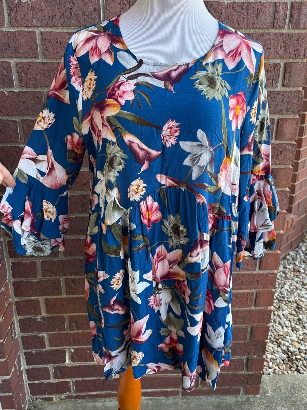 Umgee Floral Kimono Cardigan in Blue, Pink, Cream